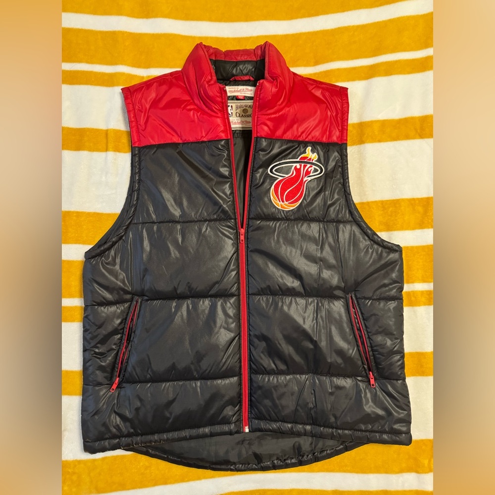 Miami Heat Red and Black Puffer Vest